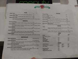 Menu at Mami Cheli's in Menlo Park