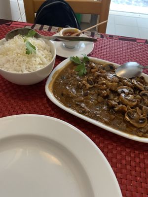Mushroom and eggplant dish   at Roda Viva in Lisbon