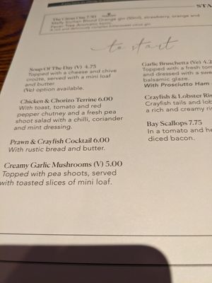 Starters at Merrie Garden in Sandown