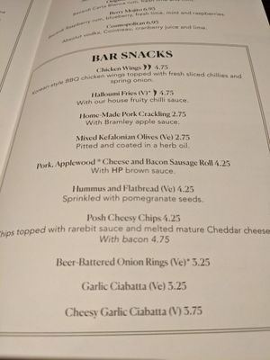 Bar snacks at Merrie Garden in Sandown