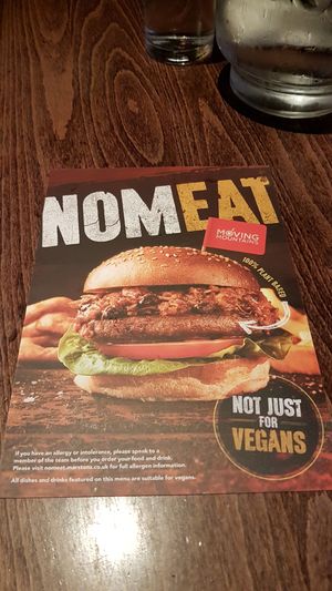 Vegan Menu - Front at Merrie Garden in Sandown