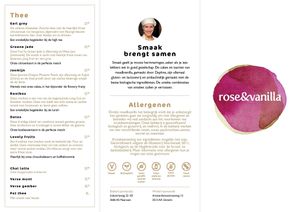 Menu Aug 2022 at Rose & Vanilla in Utrecht