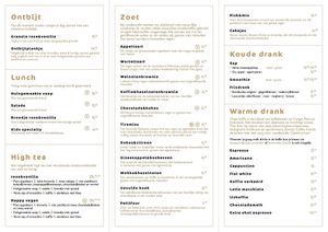 Menu Aug 2022 at Rose & Vanilla in Utrecht