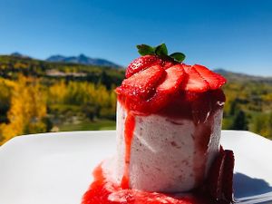 Chef Matt Janney and the culinary team are preview tasting plant-based desserts for Altezza at The Peaks Winter 2018/19 ... Strawberry Starburst will be on the menu! Tasty and delicious!  at Altezza at The Peaks in Telluride