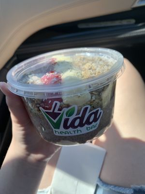 Chocolate chia pudding bowl  at Vida Health Bar in Yakima