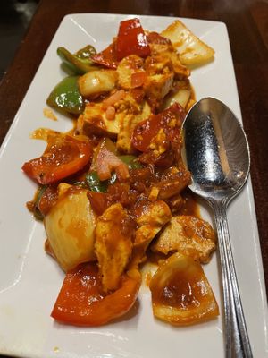 Chili tofu   at Yak and Yeti in Napa