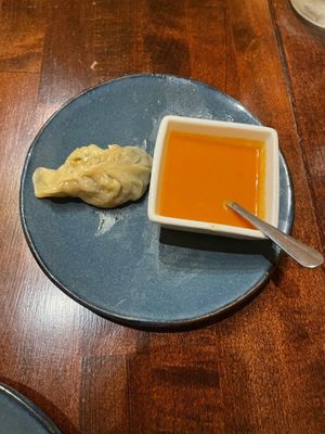 Vegan dumpling  at Yak and Yeti in Napa
