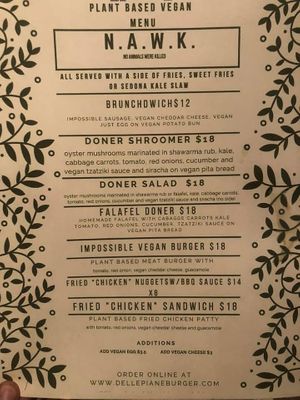 Their new vegan menu at Dellepiane Sedona in Sedona