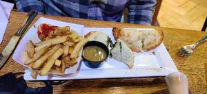 Vegan empanadas and fries at Dellepiane Sedona in Sedona