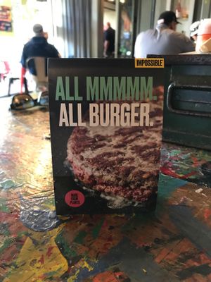 Vegan Impossible burger on the menu  at Dellepiane Sedona in Sedona