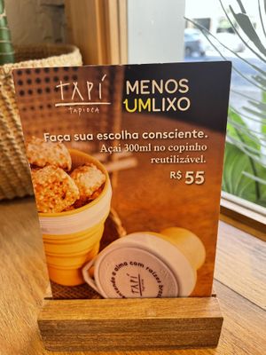Reusable cup for açaí bowls  at Tapi Tapioca - Loja Leblon in Rio De Janeiro