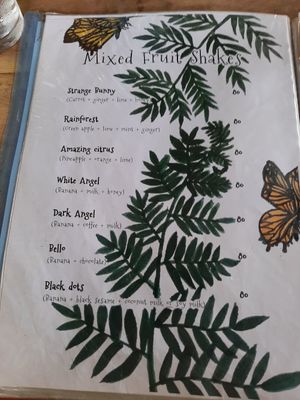 Menu at Fan's Homemade in Koh Phayam