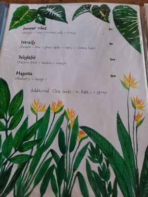 Menu at Fan's Homemade in Koh Phayam