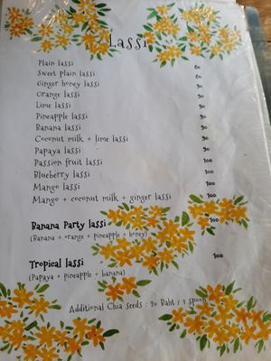 Menu at Fan's Homemade in Koh Phayam