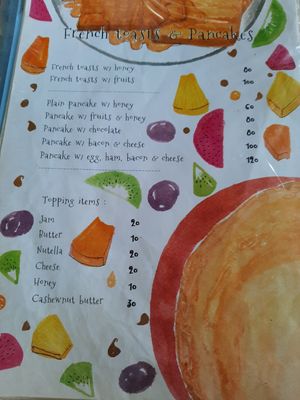 Menu at Fan's Homemade in Koh Phayam