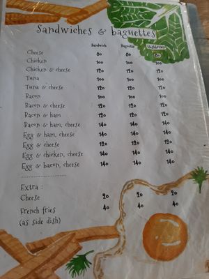 Menu at Fan's Homemade in Koh Phayam