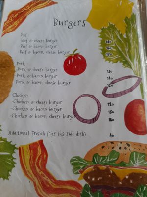 Menu at Fan's Homemade in Koh Phayam