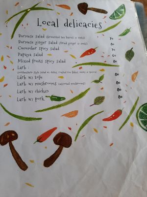 Menu at Fan's Homemade in Koh Phayam