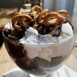 Salted caramel sundae  at Pepino Deli in Glossop
