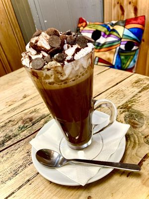 Hot chocolate   at Pepino Deli in Glossop