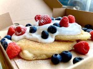 Pancakes  at Pepino Deli in Glossop