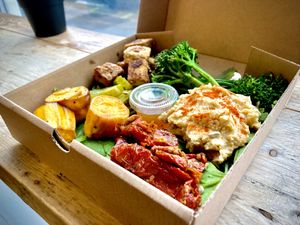 Buddha box to go  at Pepino Deli in Glossop
