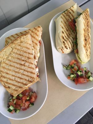 Vegan ciabatta with houmous, avocado, cracked black pepper and sun blushed  at Pepino Deli in Glossop