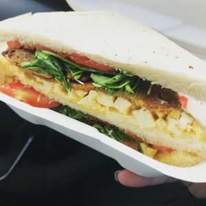 Tofu “egg” mayo takeout  at Pepino Deli in Glossop