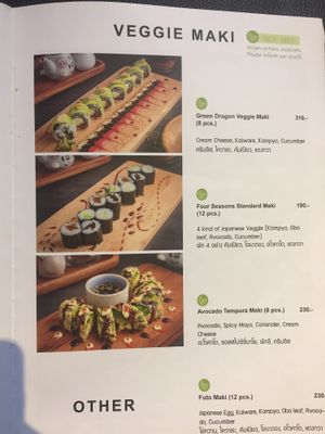 Veg Sushi at Masu Maki & Sushi Bar in Bangkok
