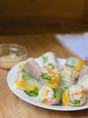 Vegan 🌱 Rainbow Rolls  at Puffin Cafe in Macau