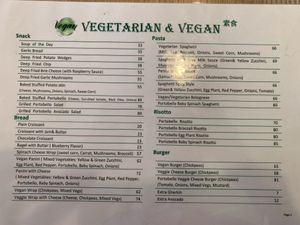 Vegan Menu  at Puffin Cafe in Macau