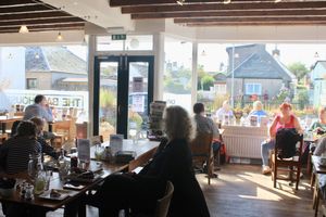 View from inside. at The Bakehouse Cafe in Forres