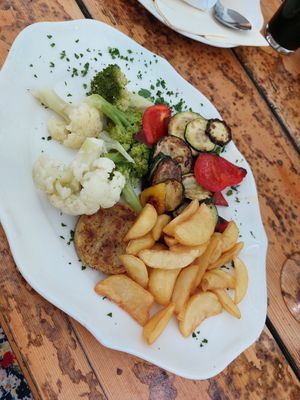 Veggie plate at Gostilna Danica in Bohinjska Bistrica