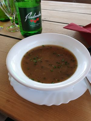 Mushroom soup! at Gostilna Danica in Bohinjska Bistrica