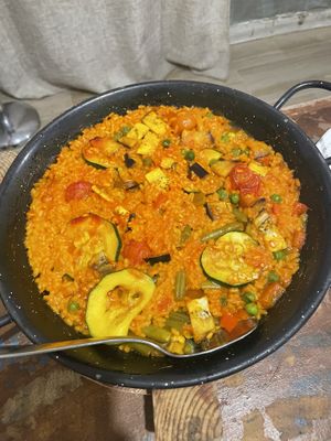 Vegetable paella  at El Librero in Sevilla