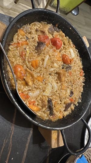 Porcini mushrooms paellaa  at El Librero in Sevilla