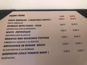 Separate vegan menu as of May, 2024.  at El Librero in Sevilla