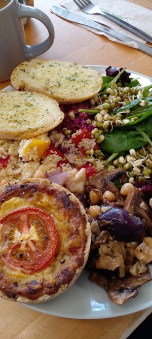 The biggest and best vegan meal in all my time as a vegan 😊 at Greens Vegan Cafe & Shop in Stourport-on-severn