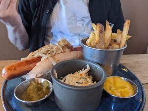 Moving mountains hot dog at Archers Kitchen in Kings Lynn