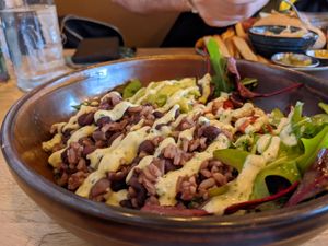 Vegan Burrito bowl at Archers Kitchen in Kings Lynn