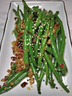 Stirred fried French bean at Mother Earth 大地之素 in West Singapore
