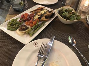 Grilled veggies and padron peppers at Don Juan in Sevilla