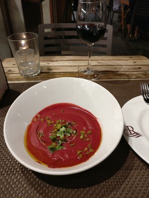 Beetroot gazpacho at Don Juan in Sevilla