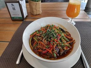 Wok from the vegan menu at Don Juan in Sevilla