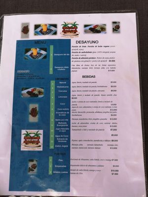 Menue1 at New Start in San Andres