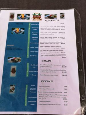 Menue2 at New Start in San Andres