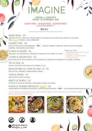 IMAGINE'S MENU at Imagine Café in Paris