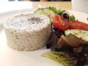 Herbs cashew cheese at Imagine Café in Paris