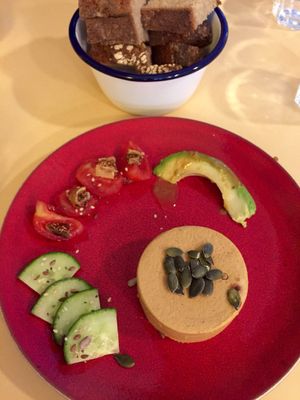 Joie Gras "cheese platter" with artisan bread at Imagine Café in Paris