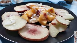 Fresh Organic fruits at Imagine Café in Paris